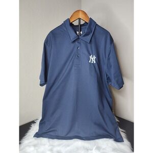 Team 365 Polo Shirt Men Large Navy Blue New York Yankees MLB TT21 Performance